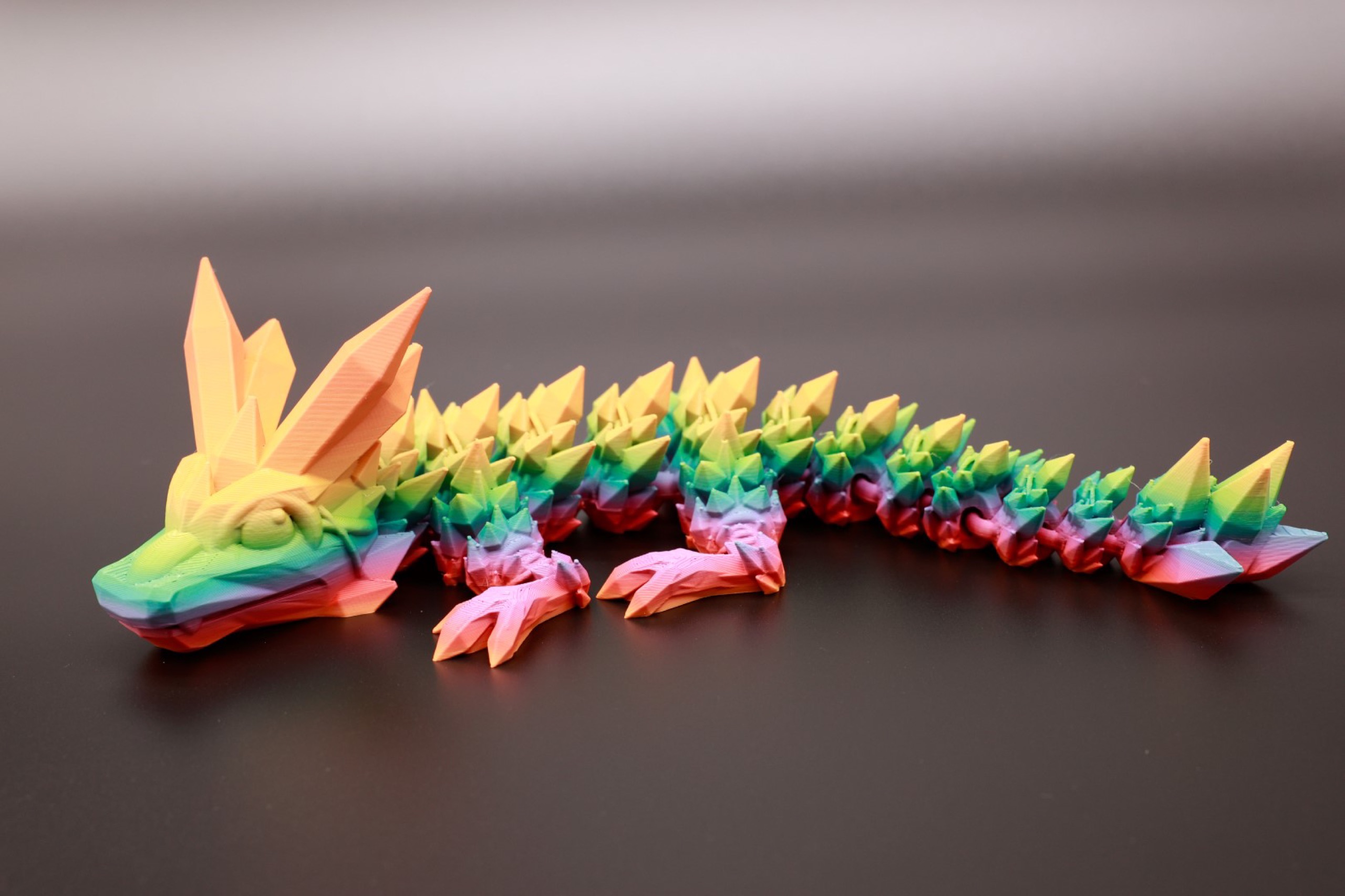 Baby Jumbo Dragon in the Rainbow Blaze colorway