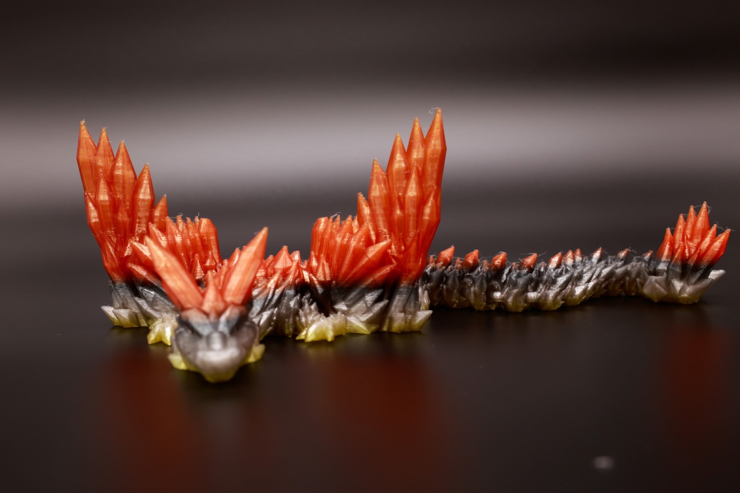 Small Wing Dragon in a fiery colorway