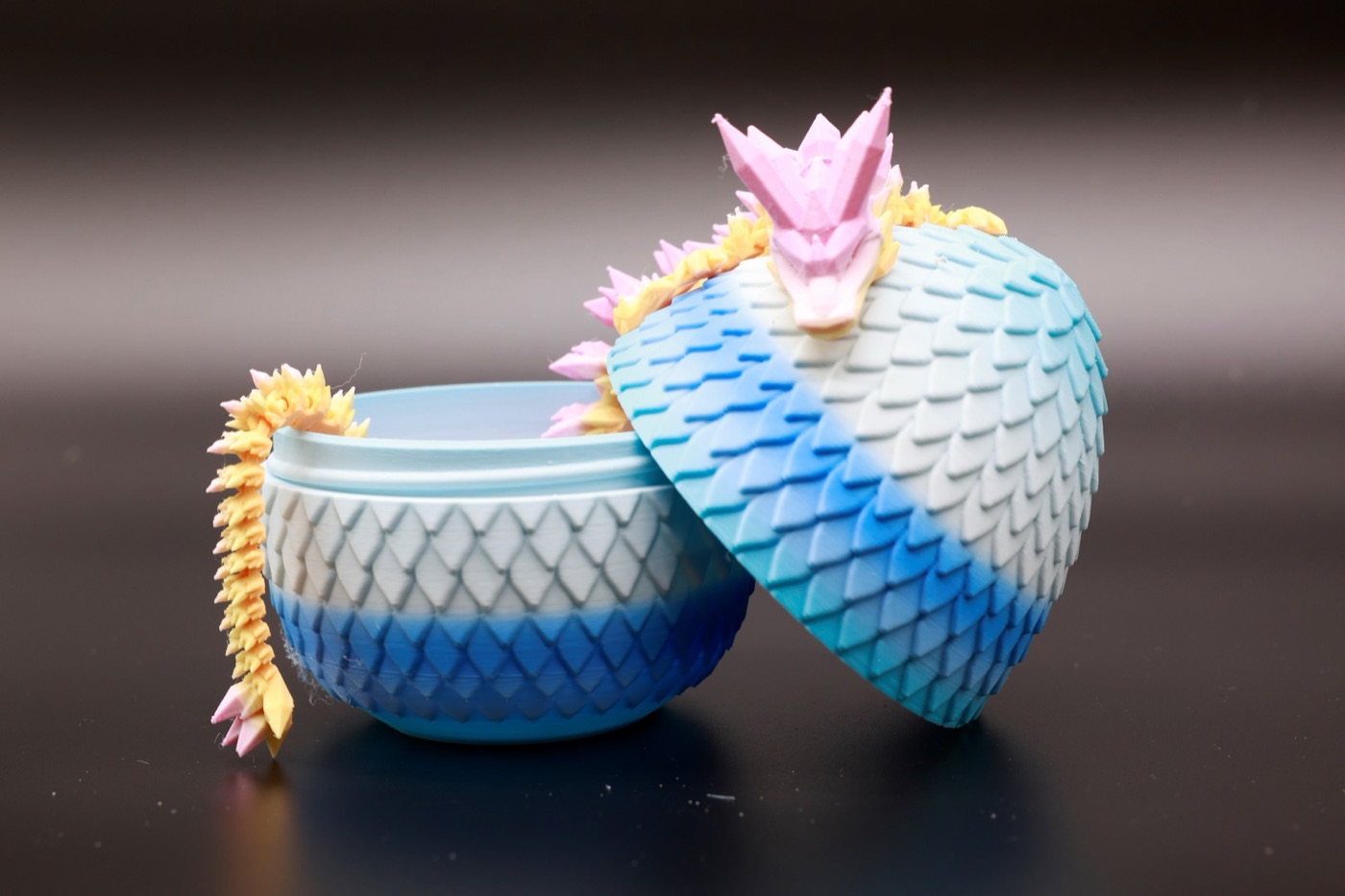 Glacier egg opened with a surprise dragon inside