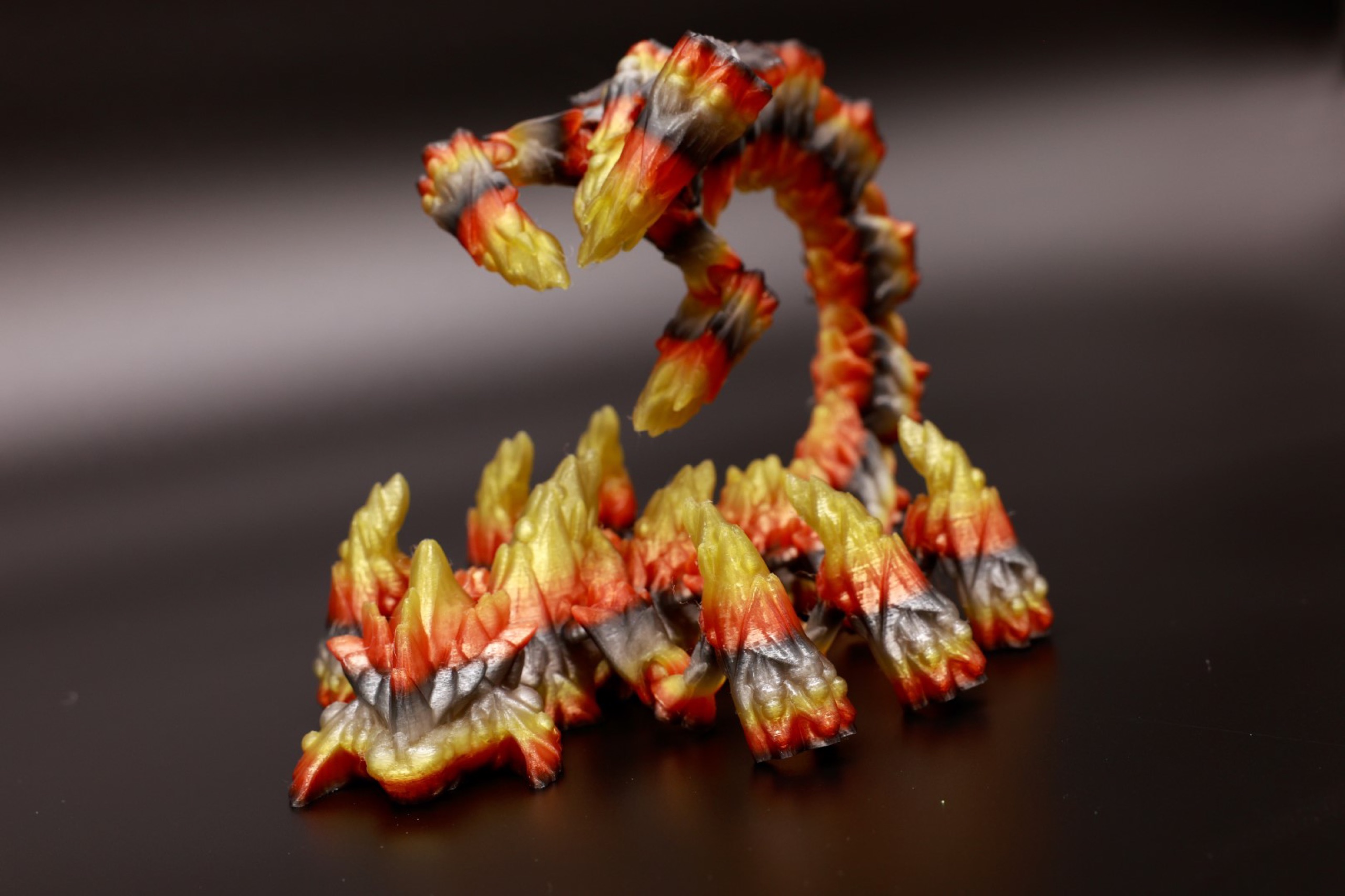 Fire-colored specialty dragon rearing up
